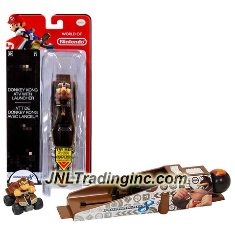 Jakks Pacific Year 2014 World of Nintendo "Mariokart 8" Series 2-1/2 Inch Long Vehicle - DONKEY KONG ATV with LAUNCHER