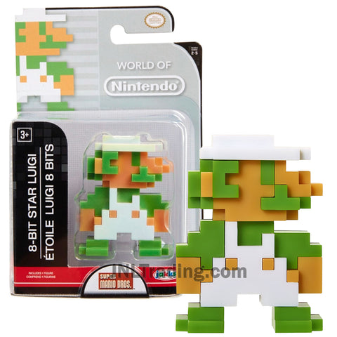 Year 2016 World of Nintendo Super Mario Bros. Series 2-1/2 Inch Tall Figure : 8-BIT STAR LUIGI