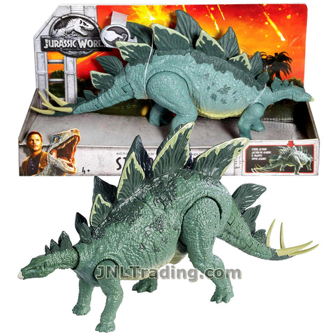 Year 2017 Jurassic JW World Series 14 Inch Long Dinosaur Figure - STEGOSAURUS with Tail Striking Action