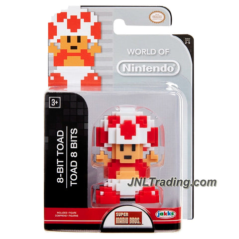 Jakks Pacific Year 2016 World of Nintendo Super Mario Bros. Series 2-1/2 Inch Tall Figure : 8-BIT TOAD