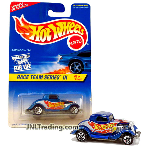 Year 1996 Hot Wheels Race Team Series III 1:64 Scale Die Cast Car Set #3 - Blue Classic Coupe DRAG STRIP READY!