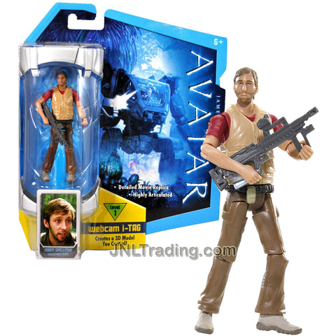 Mattel Year 2009 James Cameron's Avatar Highly Articulated Detailed 4 Inch Tall Movie Replica Action Figure - Xenoanthropologist NORM SPELLMAN with Assault Rifle and Level 1 Webcam i-Tag
