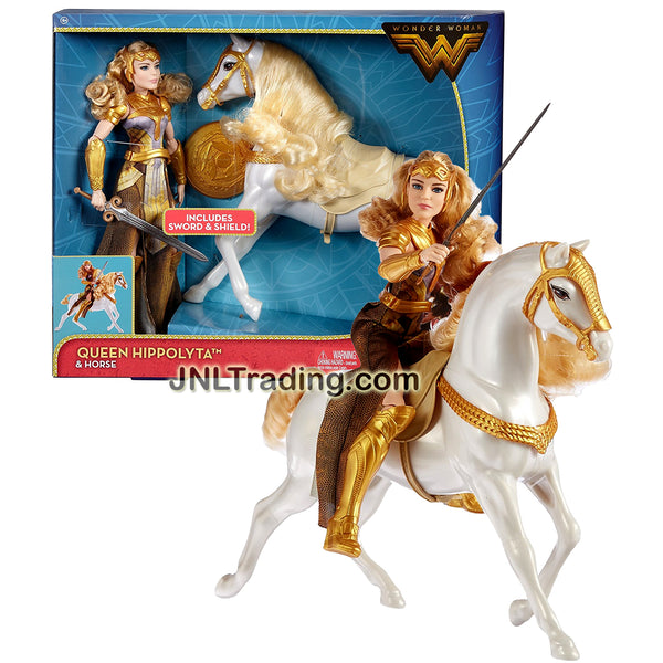 Mattel DC Wonder Woman – Königin Hippolyta Puppe Mit Pferd, 12 Zoll (ca. 30 Cm), Inkl. Schwert & Schild