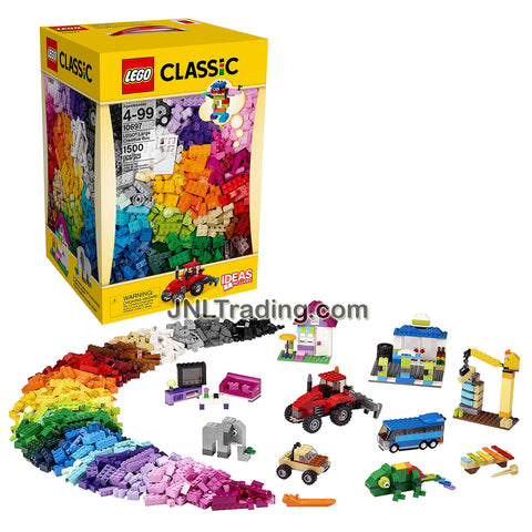 Lego Year 2015 Classic Set #10697 - LARGE CREATIVE BOX with 4 Different Sets of Eyes, 2 Types of Window, 4 Window Frames, 3 Doors, 3 Door Frames, 16 Tires and 14 Wheel Rims (Total Pieces: 1500 Pcs)