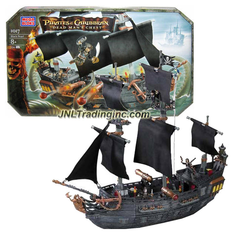 Mega Bloks Year 2006 Disney Pirates of the Caribbean - Dead Man's Chest Series Set #1017 - BLACK PEARL with Jack Sparrow, Pintel and Will Turner Figure (Total Pieces: 170)