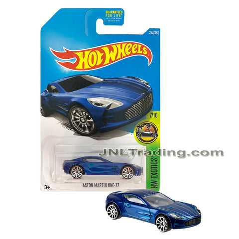 Year 2015 Hot Wheels HW Exotics Series 1:64 Scale Die Cast Car Set 7/10 - Blue Sports Car ASTON MARTIN ONE-77