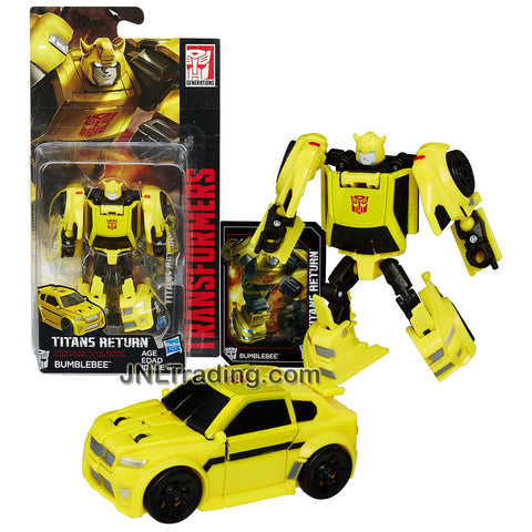 Hasbro Year 2016 Transformers Titans Return Legends Class 4 Inch Tall Figure - BUMBLEBEE with Collector Card (Vehicle Mode: Compact Car)