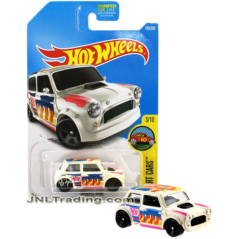 Year 2015 Hot Wheels HW Art Cars Series 1:64 Scale Die Cast Car Set 3/10 - White Compact Economy Car MORRIS MINI