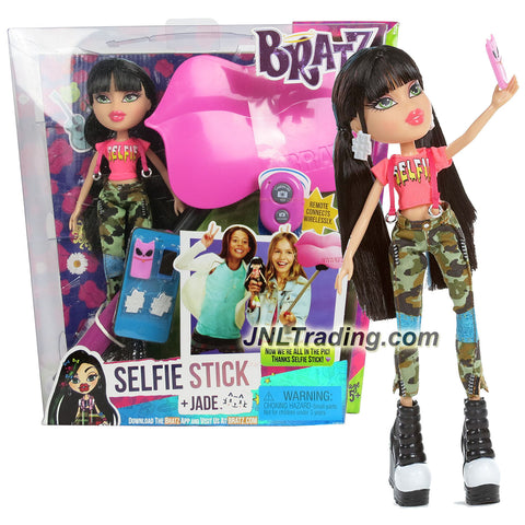 MGA Entertainment Bratz Selfie Stick Series 1o Inch Doll Set - JADE with Earrings, Phone with Cover & Lip Phone Holder with Wireless Remote For You