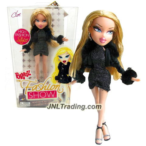 MGA Entertainment Bratz The Fashion Show Series 10 Inch Doll - CLOE in Black Neck Strap Dress and Black Faux Fur Jacket with Earring and Bracelet