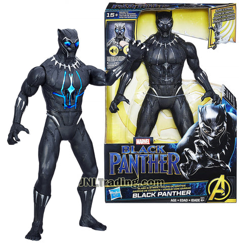 Marvel Year 2017 Black Panther Movie Series 13 Inch Tall Electronic Figure - Slash and Strike BLACK PANTHER with Light and Sound FX