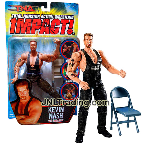 Marvel Toys Year 2006 Total Nonstop Action TNA Wrestling Impact! Series 7 Inch Tall Wrestler Action Figure - KEVIN NASH with Folding Chair