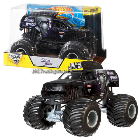 Hot Wheels Year 2014 Monster Jam 1:24 Scale Die Cast Official Monster Truck Series - MOHAWK WARRIOR (CBY62) with Monster Tires, Working Suspension and 4 Wheel Steering (Dimension - 7" L x 5-1/2" W x 4-1/2" H)