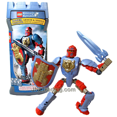 Lego Year 2005 Knights Kingdom Series 7-1/2 Inch Tall Figure Set #8794 - Knight of the Bear SIR SANTIS with Orkosan Side-Sweep Movement Plus Shield and Sword (Pieces: 47)