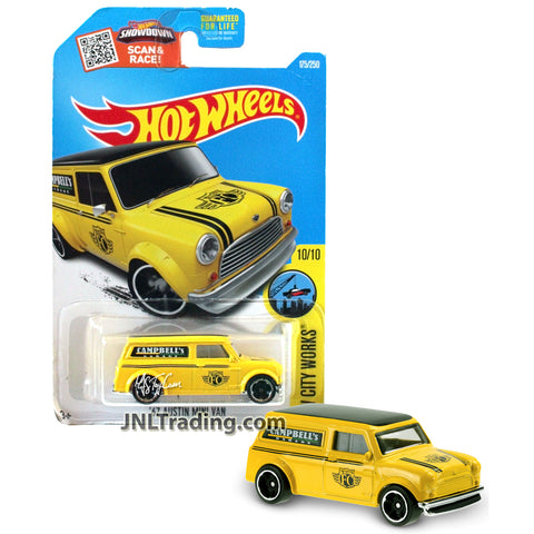Year 2015 Hot Wheels HW City Works Series 1:64 Scale Die Cast Car #10 - Campbell's Garage Yellow Classic '67 AUSTIN MINI VAN
