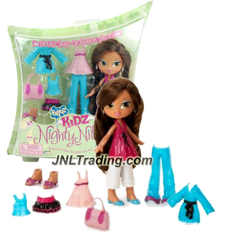 MGA Entertainment Bratz Kidz Nighty Nite Series 7-1/2 Inch Doll - YASMIN with 3 Sets of Snap On Pajama Outfits, Purse and 2 Pairs of Shoes