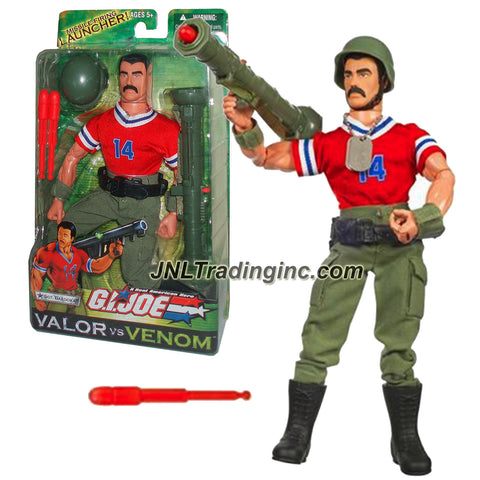 Hasbro Year 2003 GI JOE A Real American Hero Valor vs. Venom Series 12 Inch Tall Action Figure - SGT. BAZOOKA with #14 Jersey, Pants, Boots, Helmet, Belt, Arm Bands, Bazooka and 2 Missiles