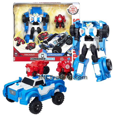 Transformers Year 2016 Robots in Disguise Combiner Force Series 5-1/2 Inch Tall Figure Activator Set - STRONGARM (8 Step Changer) with TRICKOUT(1 Step Changer)