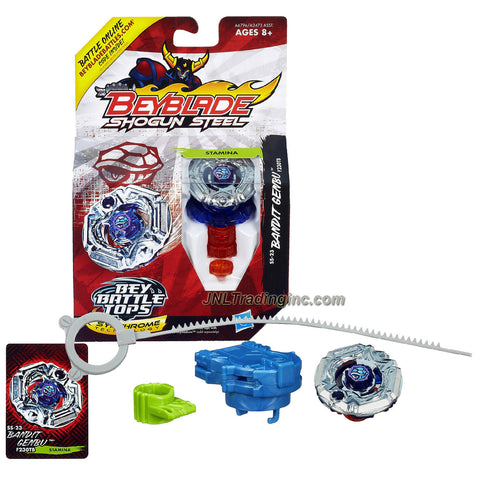 Hasbro Year 2013 Beyblade Shogun Steel Bey Battle Tops with Synchrome Technology - Stamina F230TB SS-23 BANDIT GENBU with Shogun Face Bolt, Genbu Warrior Wheel, Bandit Element Wheel, F230 Spin Track, TB Performance Tip and Ripcord Launcher Plus Online Code