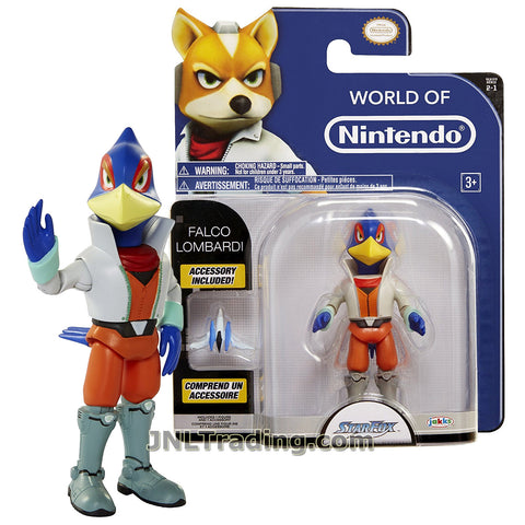 World of Nintendo Year 2016 Star Fox Series 4-1/2 Inch Tall Figure - FALCO LOMBARDI with Sky Claw