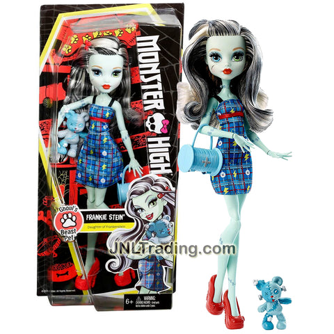 Mattel Year 2015 Monster High How Do You Boo? Series 11 Inch Doll Set - Daughter of Frankenstein FRANKIE STEIN with Ghoul's Beast Pet and Purse