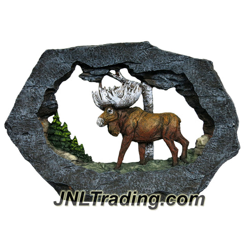 Regal Elites Vista Rock Series 9 Inch Long Wildlife Sculpture - MOOSE on The Rock (Dim: 9" x 7" x 2-1/4")