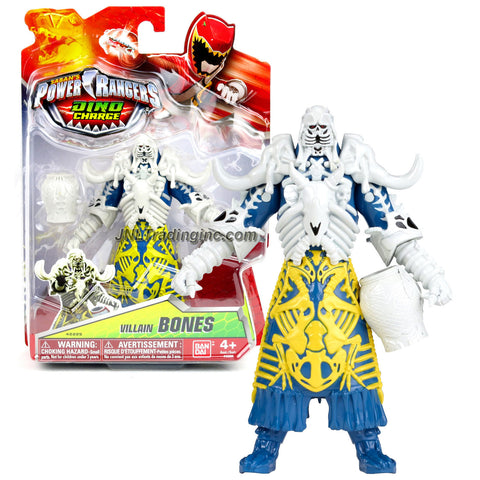 Bandai Year 2015 Saban's Power Rangers Dino Charge Series 5-1/2 Inch Tall Action Figure - Villain BONES with White Jar