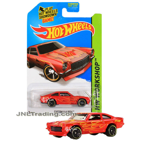 Year 2013 Hot Wheels HW Workshop Series 1:64 Scale Die Cast Car Set - Red Subcompact Hatchback Chevrolet CUSTOM V-8 VEGA