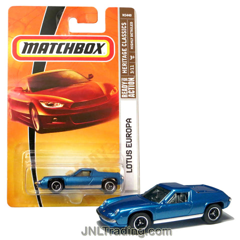 Matchbox Year 2008 Heritage Classics Series 1:64 Scale Die Cast Metal Car #3 - Blue Color Mid-Engine GT Coupe LOTUS EUROPA N5440