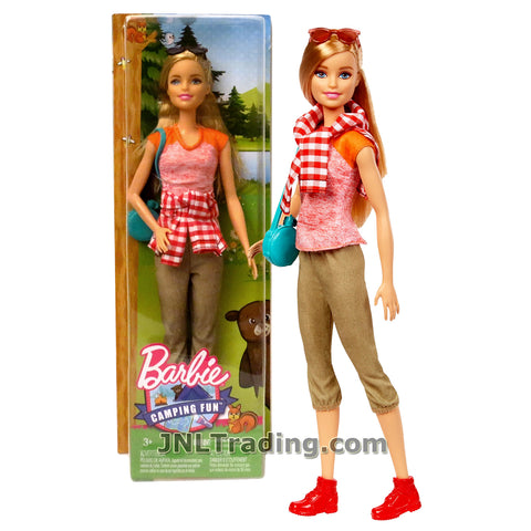 Mattel Year 2016 Barbie Camping Fun Series 12 Inch Doll - BARBIE FGC94 in Pink Shirt and Brown Capris with Blue Purse and Sunglasses
