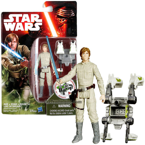 Hasbro Year 2015 Star Wars The Empire Strikes Back Series 4 Inch Tall Action Figure - LUKE SKYWALKER with Blue Lightsaber and Build A Weapon Part #3