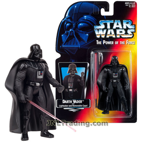 Star Wars Year 1995 The Power of the Force Series 4 Inch Tall Figure - DARTH VADER with Lightsaber and Removable Cape