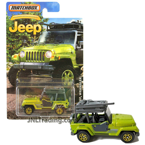 Year 2015 Matchbox Anniversary Edition Series 1:64 Scale Die Cast Metal Car : Green Off-Road Compact SUV 1998 JEEP WRANGLER