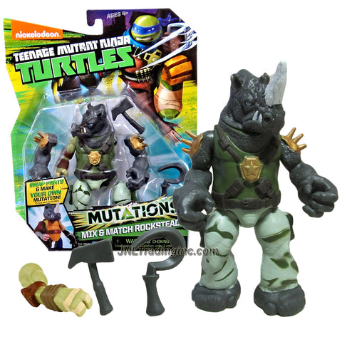 Playmates Year 2015 Teenage Mutant Ninja Turtles TMNT "Mutations Mix and Match" Series 5-1/2 Inch Tall Action Figure - ROCKSTEADY with Mallet, Hook and 1 Extra Turtle Right Arm