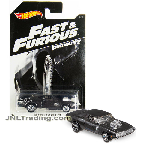 Year 2016 Hot Wheels Fast Furious 7 Series 1:64 Scale Die Cast Car 8/8 - Black Classic Muscle Car '70 DODGE CHARGER R/T