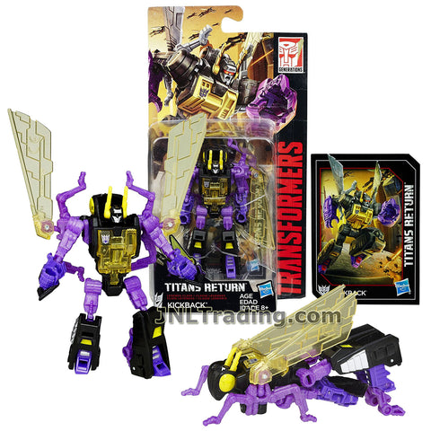 Transformers Year 2016 Generations Titans Return Series Legends Class 4 Inch Tall Figure - KICKBACK with Collector Card (Beast: Grasshopper)