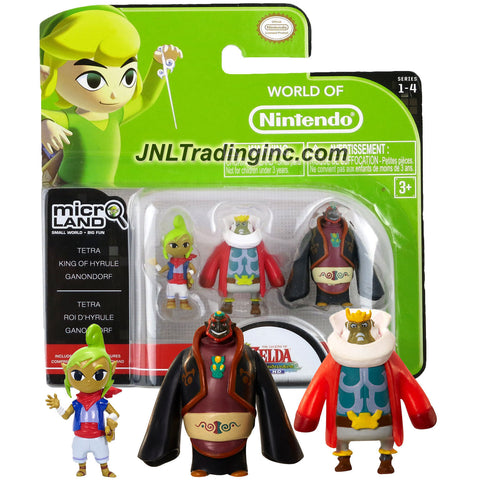 Jakks Pacific Year 2015 World of Nintendo "Zelda The Windwaker" Series 3 Pack 1 Inch Tall Micro Land Mini Figure - TETRA, KING of HYRULE & GANONDORF