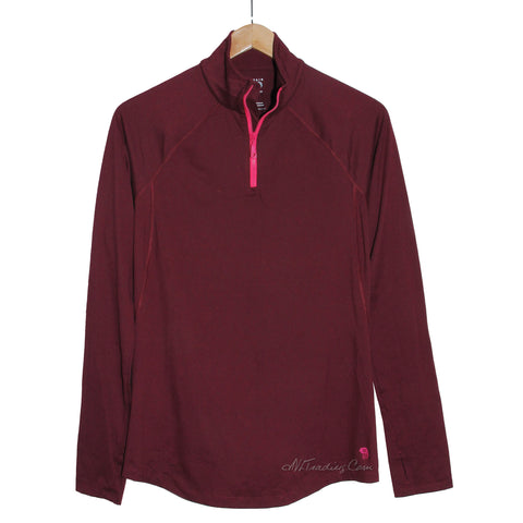 Women's Mountain HardWear Butter Zippity 1/4 Zip Pullover UPF 25 Maroon