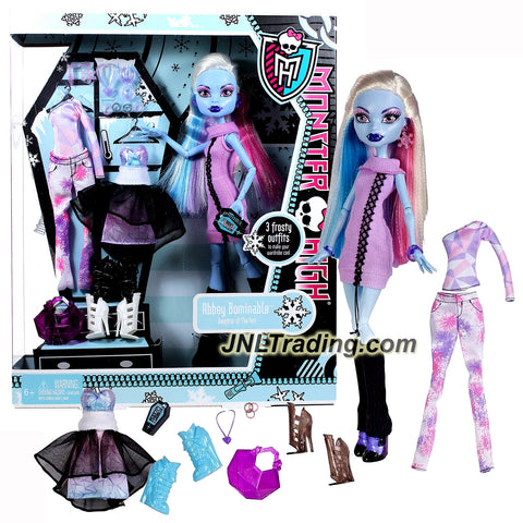 Mattel Year 2011 Monster High Exclusive I Love Fashion Series 12 Inch Doll - Abbey Bominable Daughter of The Yeti with 3 Sets of Ghoulish Outfit, 3 Pairs of Shoes, Earrings, Necklace, Phone and Handbag