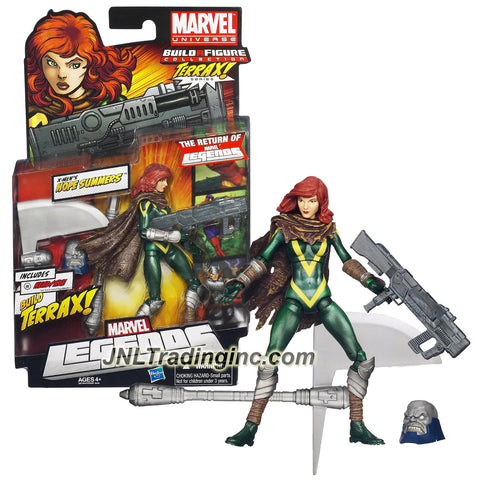 Hasbro Year 2011 Marvel Legends Build a Figure Terrax Series 6 Inch Tall Action Figure #2 : X-Men's HOPE SUMMERS with Assault Rifle and Terrax's Head and Axe