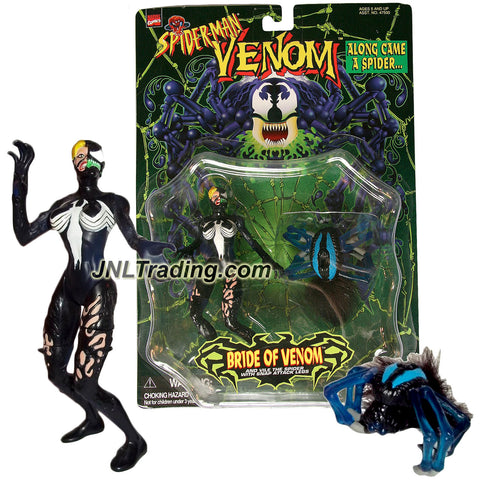 ToyBiz Year 1997 Marvel Comics Spider-Man Series 5-1/2 Inch Tall Action Figure - BRIDE of VENOM and VILE the Spider with Snap Attack Legs