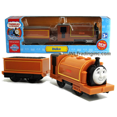 HiT Toy Year 2010 Thomas and Friends Trackmaster Motorized Railway Battery Powered Tank Engine 2 Pack Train Set - DUKE the Brown Gauge Tender Engine with Coal Loaded Car
