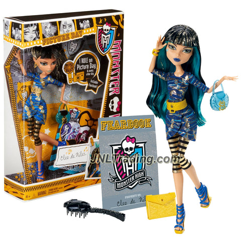 Mattel Year 2012 Monster High Picture Day Series 11 Inch Doll Set - CLEO DE NILE with Purse, Folder, Fearbook, Hairbrush and Doll Stand
