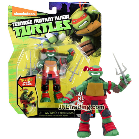 Year 2016 Teenage Mutant Ninja Turtles TMNT 5 Inch Tall Figure - NINJA KICK RAPH with Ninja Kicking Action and Sais