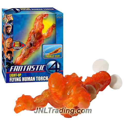 ToyBiz Year 2005 Marvel Fantastic 4 Series 9 Inch Tall Action Figure - LIGHT UP FLYING HUMAN TORCH with Flying Feature and Ceiling Hanger