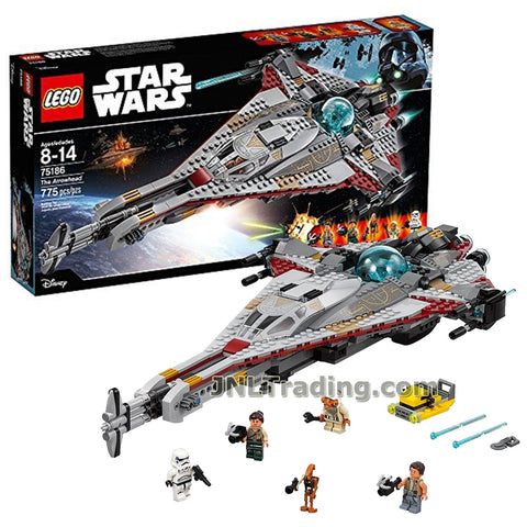 Lego Year 2017 Star Wars Series Set #75186 - THE ARROWHEAD with Zander, Kordi, Quarrie, Stormtrooper and R0-GR Minifigures (Pieces: 775)
