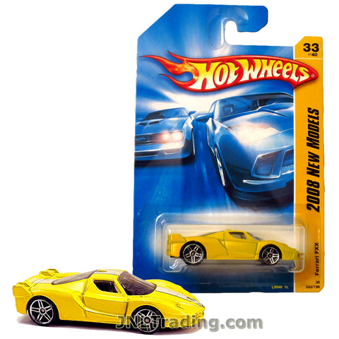 Hot Wheels Year 2008 New Models Series Set 1:64 Scale Die Cast Car Set #33 - Yellow High Performance Sports Coupe FERRARI FXX L9948