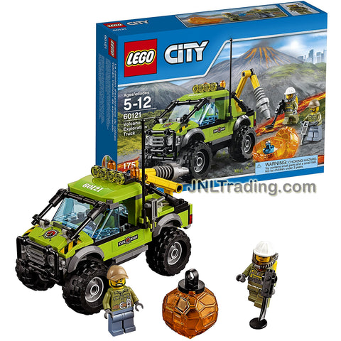 Lego Year 2016 City Series Set #60121 - VOLCANO EXPLORAION TRUCK with Drill and Hook, Boulder Plus Adventurer and Worker Minifigure (Pieces: 175)