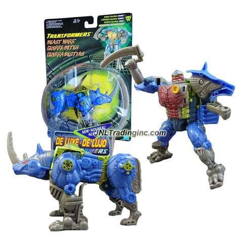 Hasbro Year 1999 Transformers Beast Wars Series Deluxe Class 6 Inch Tall Robot Action Figure - Heroic Maximal RHINOX with Horn Sword (Beast Mode: Rhino)