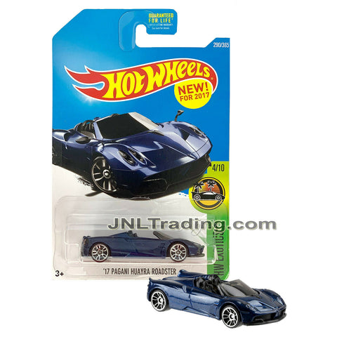 Year 2015 Hot Wheels HW Exotics Series 1:64 Scale Die Cast Car Set 4/10 - Navy Blue '17 PAGANI HUAYRA ROADSTER